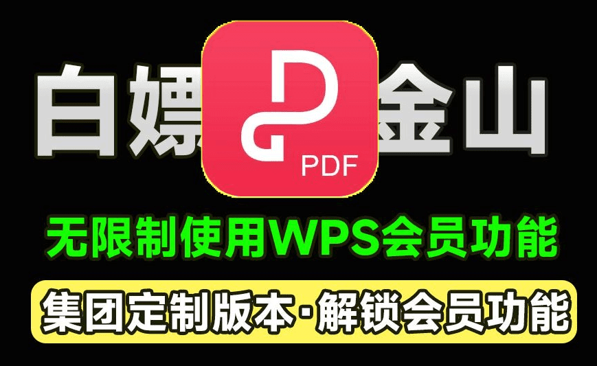 白嫖WPS会员功能！金山PDF专业版，xxx集团定制专业版，无限制免费使用会员功能，太香了-素材资源网